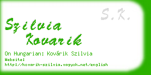szilvia kovarik business card